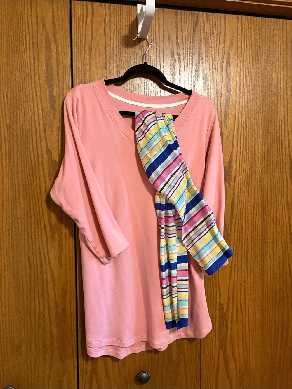 Isaac Mizrahi V-Neck 3/4 Sleeve Top - Pink